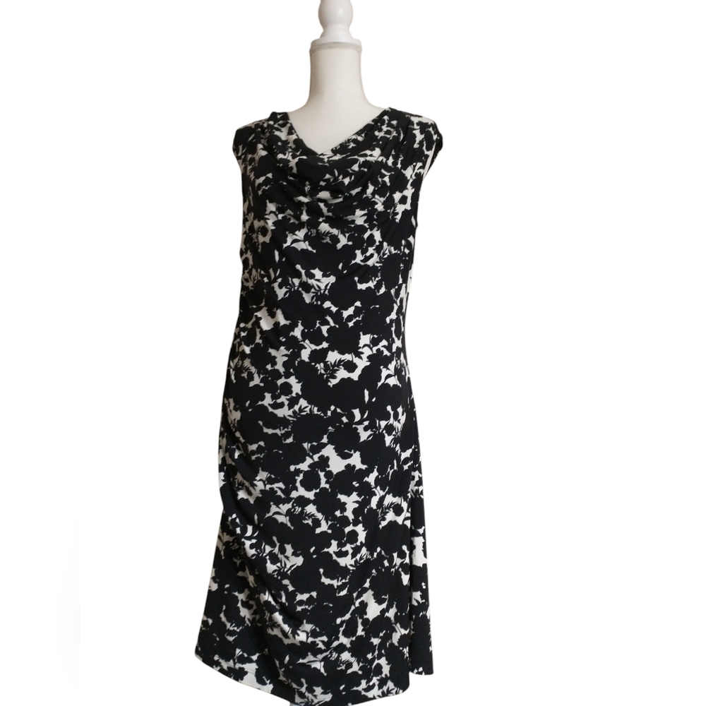 Coldwater Creek Black & White Cute Floral Dress